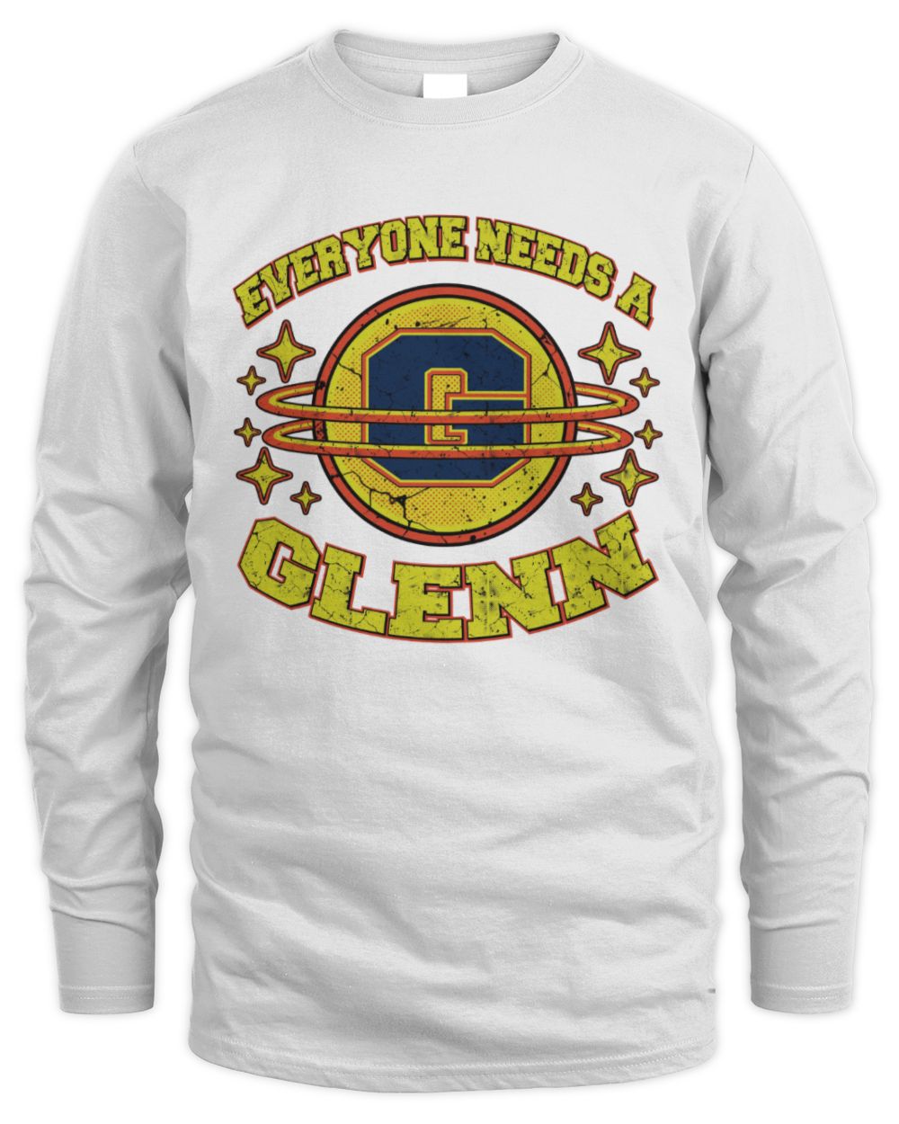 Everyone Needs a Your Name Shirt GLENN M1-76 / Men's Long Sleeved T-Shirt / white