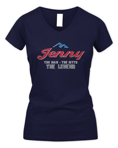 The Man The Myth The Legend Coors Light Beer T-Shirt JENNY M1-S84 / Women's V-Neck T-Shirt / navy
