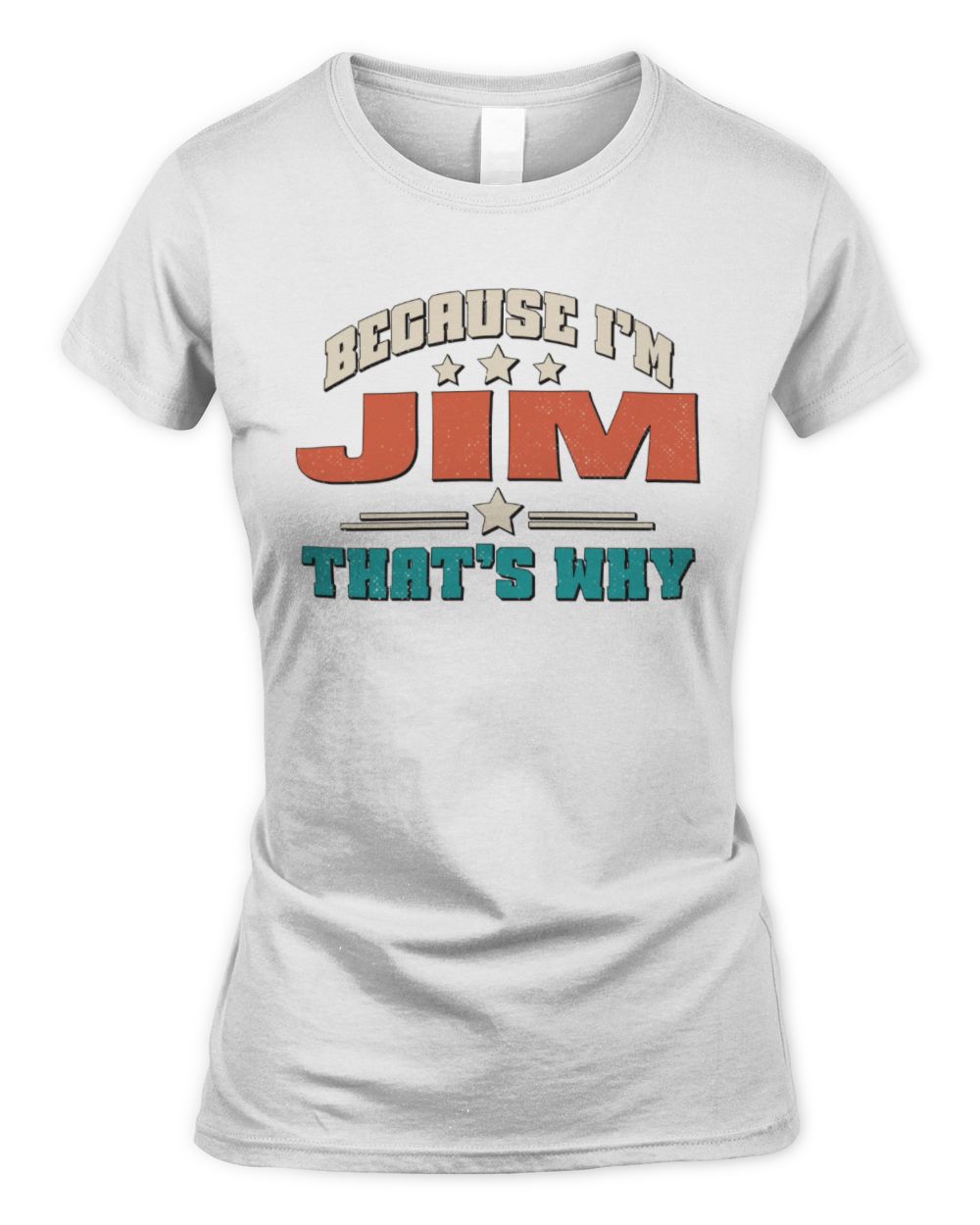 Because I'm Name That's Why Personalized Retro Shirt JIM-49 / Women's Standard T-Shirt / white