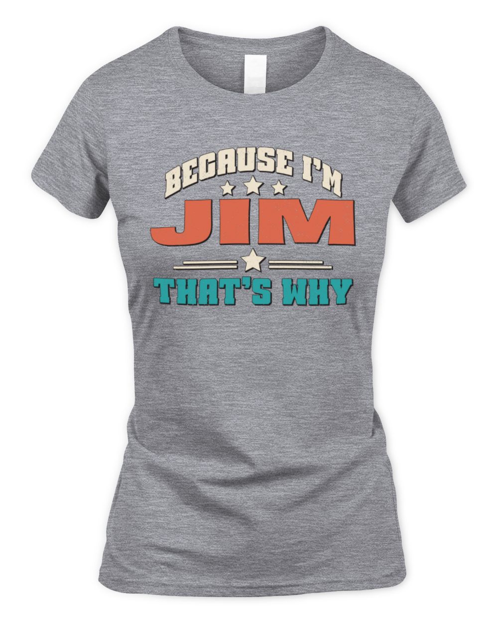 Because I'm Name That's Why Personalized Retro Shirt JIM-49 / Women's Standard T-Shirt / sport grey