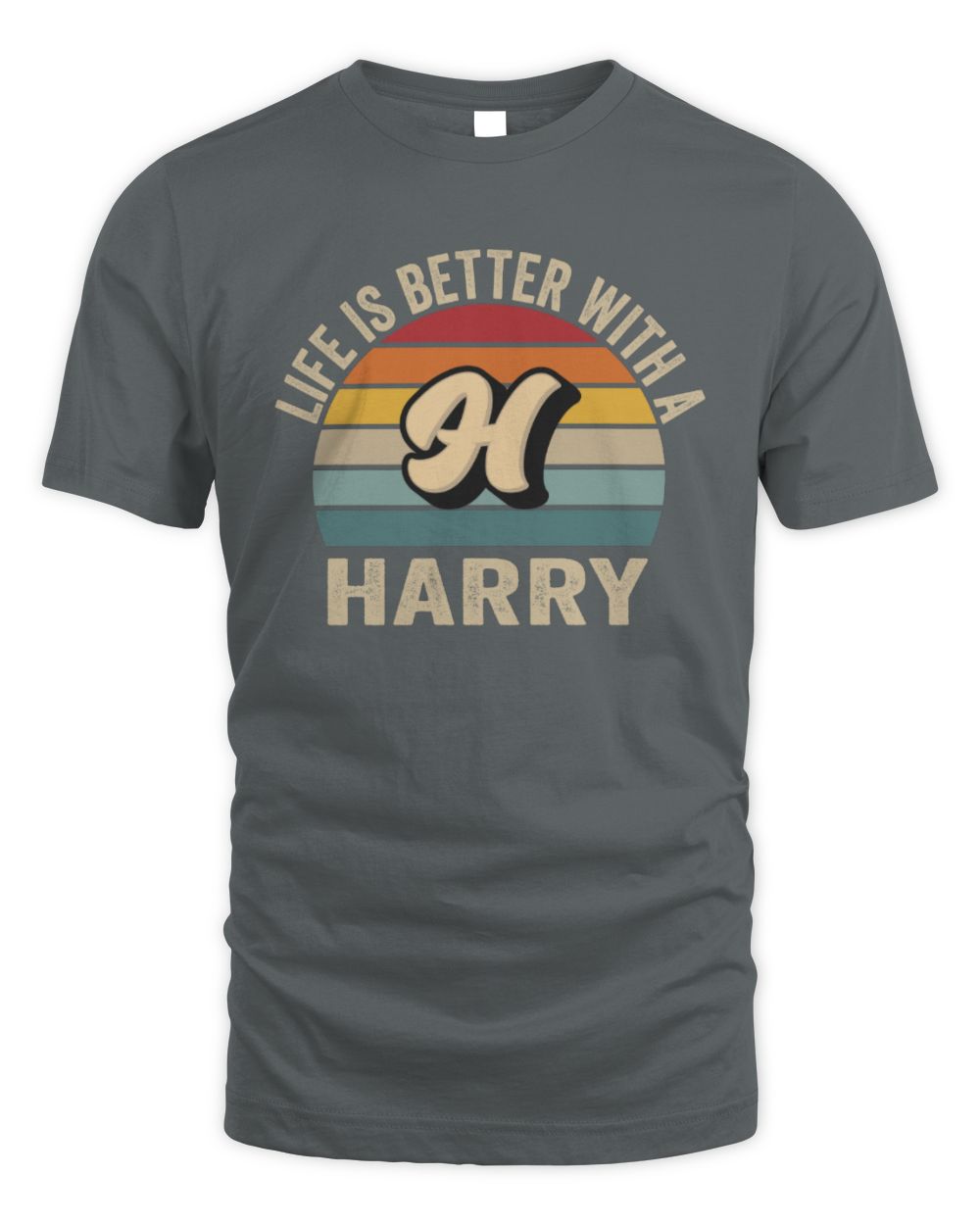Life Is Better with Name Vintage Sun Shirt HARRY M1-50 / Unisex Standard T-Shirt / charcoal