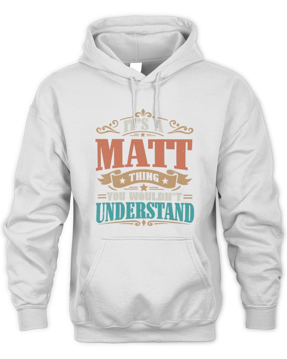 It’s a Name Thing Personalized Retro T-Shirt MATT M1-47 / Unisex Hoodie / white
