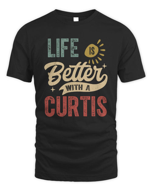 Life Is Better With a Name Personalized Retro T-Shirt CURTIS-48 / Unisex Standard T-Shirt / black