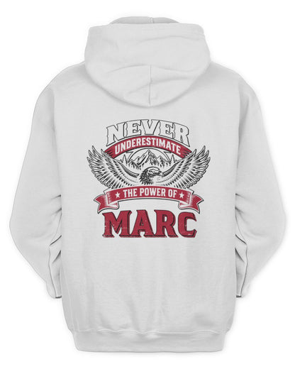 Never Underestimate Your Name Eagle Mountain Shirt MARC M1-61 / Unisex Hoodie / white