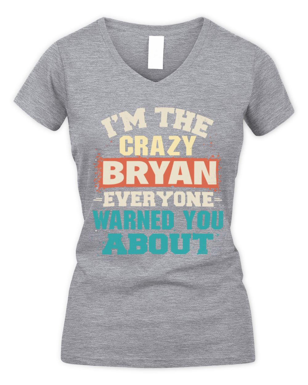 I'm the Crazy One Everyone Warned You About Retro Graphic T-Shirt BRYAN M1-70 / Women's V-Neck T-Shirt / sport grey