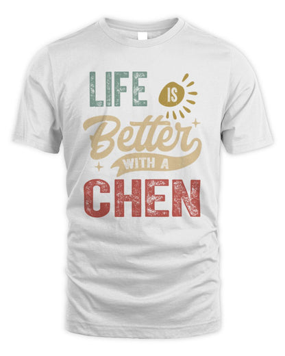Life Is Better With a Name Personalized Retro T-Shirt CHEN-48 / Unisex Standard T-Shirt / white