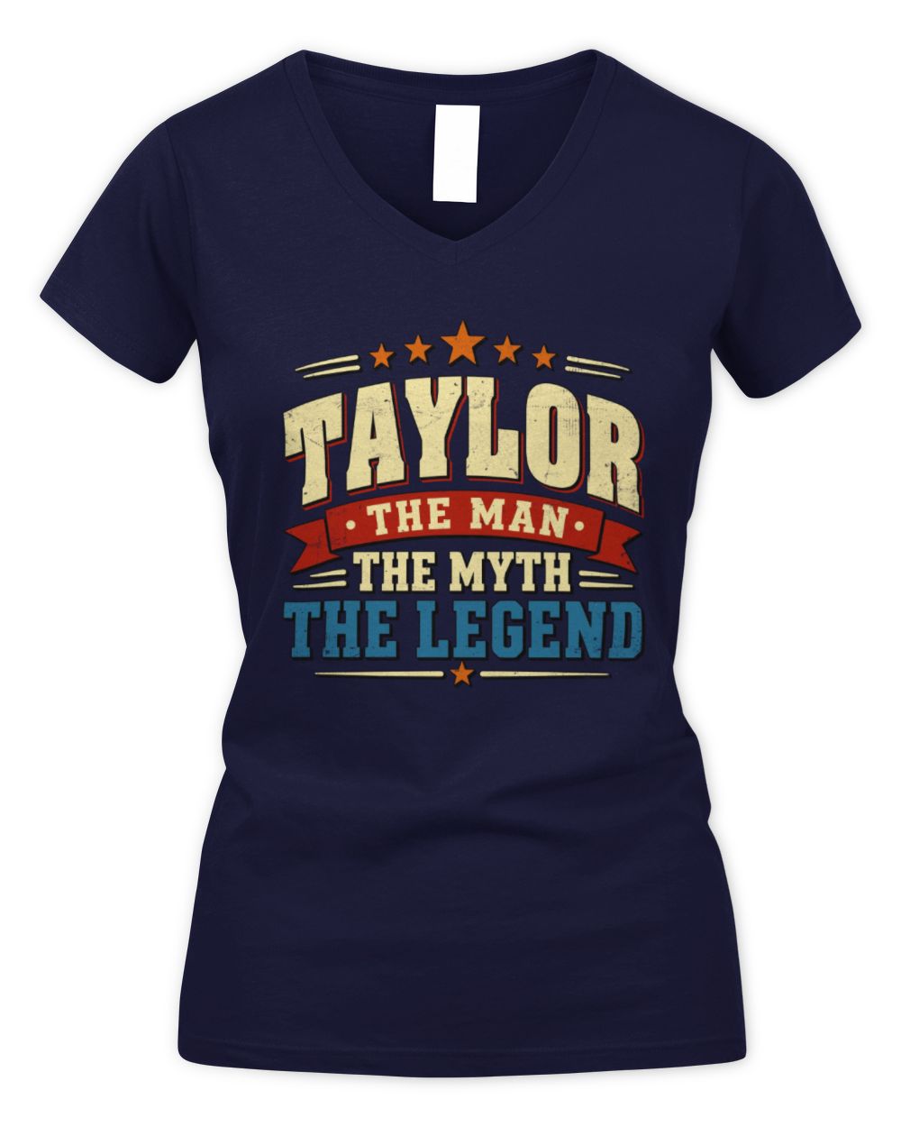 The Man The Myth The Legend Ribbon Vintage T-Shirt TAYLOR M1-56 / Women's V-Neck T-Shirt / navy