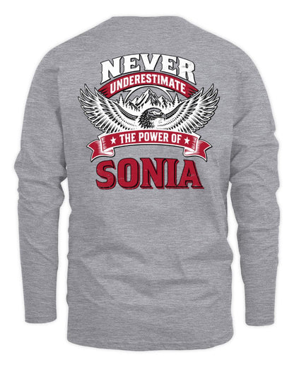 Never Underestimate Your Name Eagle Mountain Shirt SONIA M1-61 / Men's Long Sleeved T-Shirt / sport grey