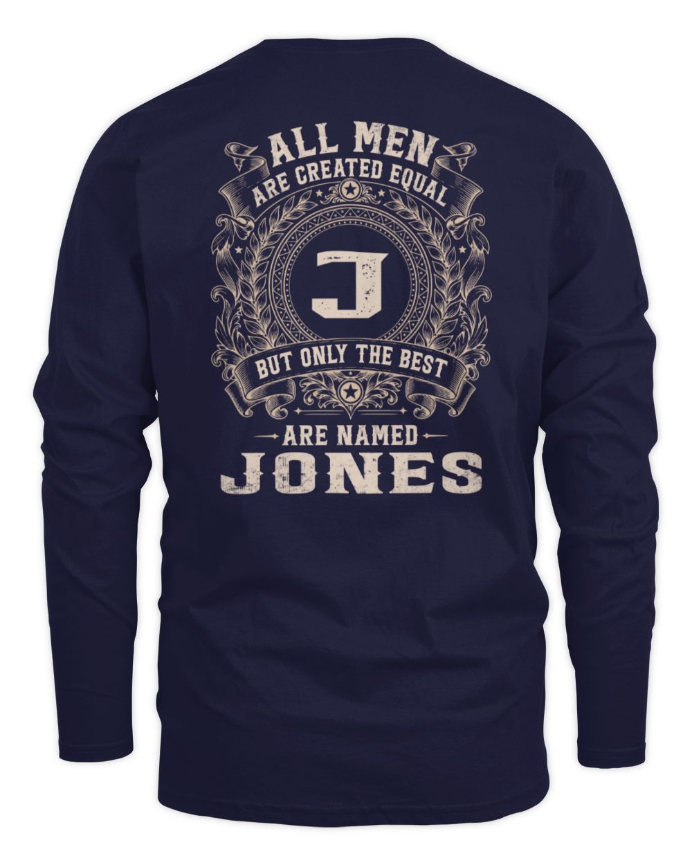 All Men Are Created Equal Cool Logo Shirt JONES M1-60 / Men's Long Sleeved T-Shirt / navy