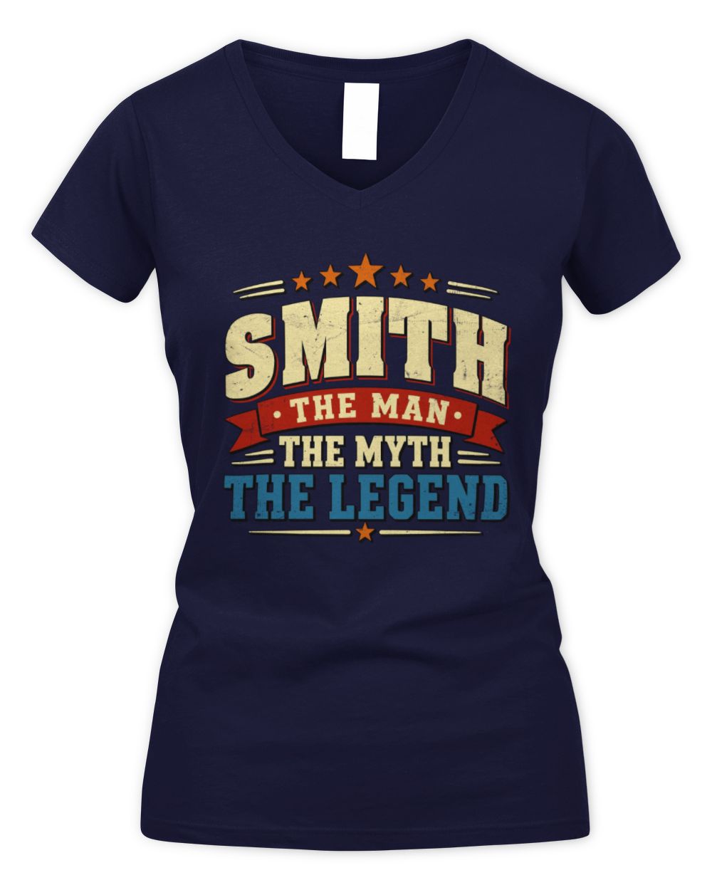 The Man The Myth The Legend Ribbon Vintage T-Shirt SMITH M1-56 / Women's V-Neck T-Shirt / navy