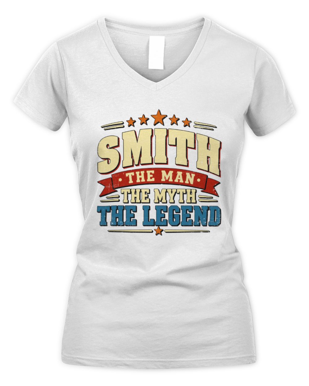 The Man The Myth The Legend Ribbon Vintage T-Shirt SMITH M1-56 / Women's V-Neck T-Shirt / white