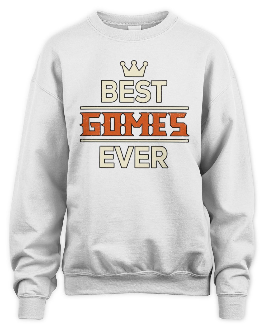 Best Your Name With Crown Shirt GOMES M1-59 / Unisex Sweatshirt / white
