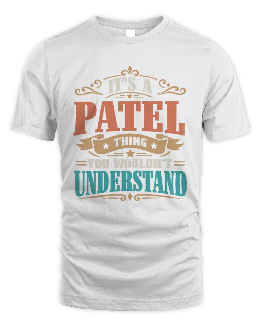 It’s a Name Thing Personalized Retro T-Shirt PATEL M1-47 / Unisex Standard T-Shirt / white