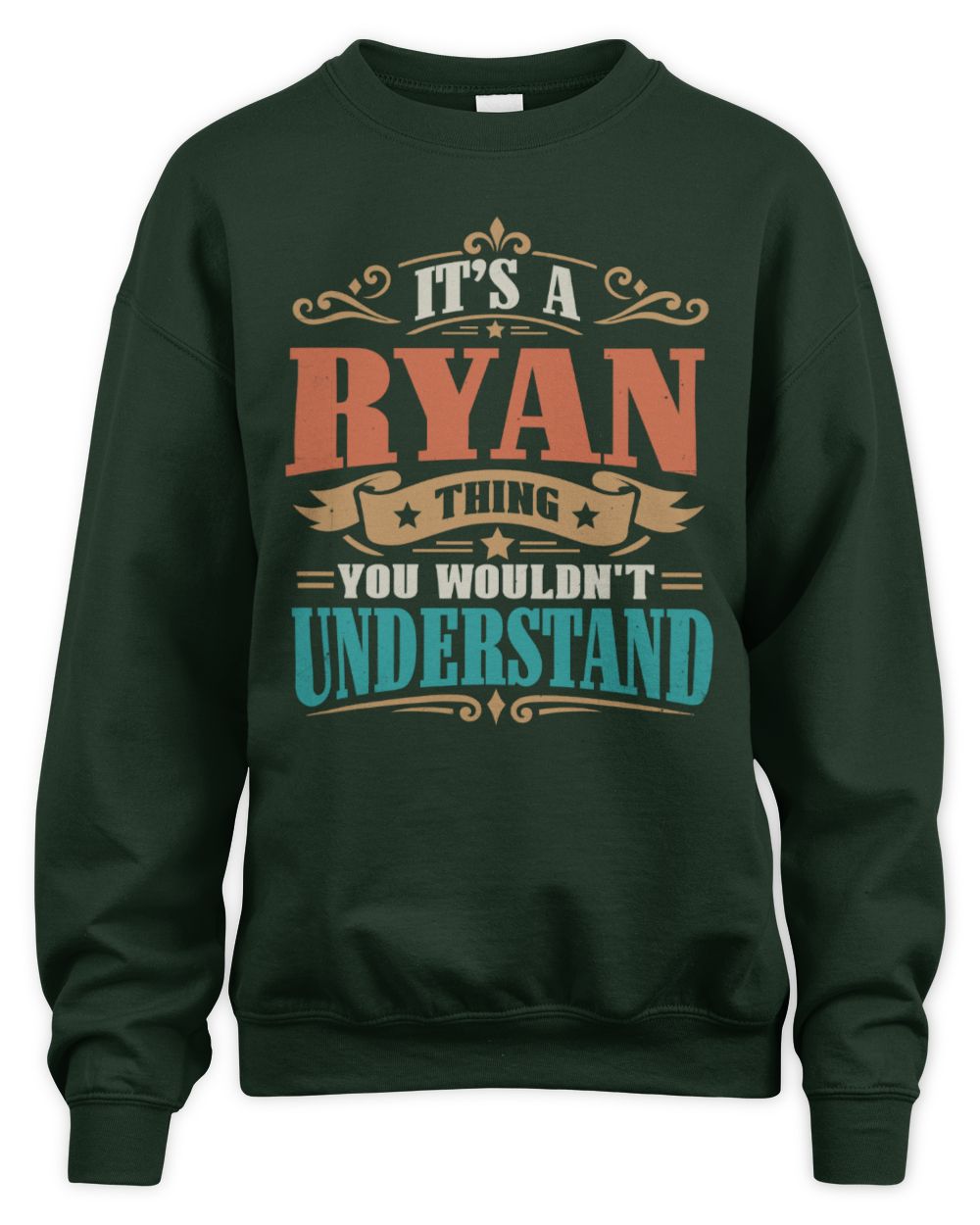 It’s a Name Thing Personalized Retro T-Shirt RYAN M1-47 / Unisex Sweatshirt / forest green