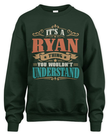 It’s a Name Thing Personalized Retro T-Shirt RYAN M1-47 / Unisex Sweatshirt / forest green