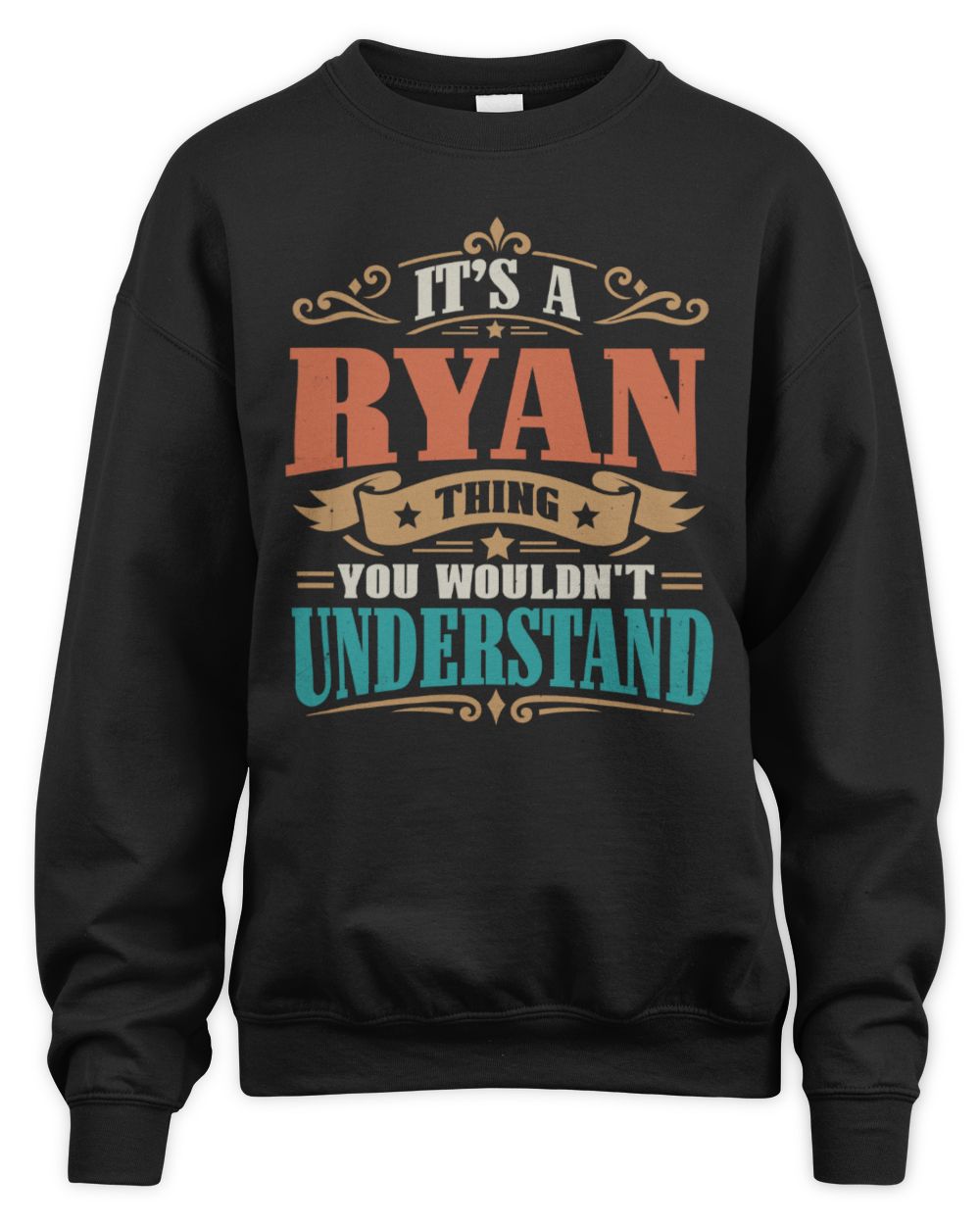 It’s a Name Thing Personalized Retro T-Shirt RYAN M1-47 / Unisex Sweatshirt / black