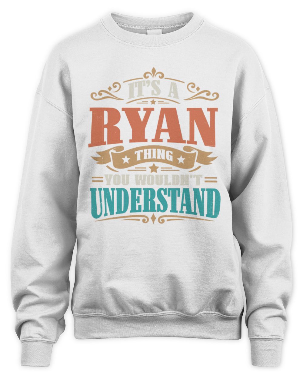 It’s a Name Thing Personalized Retro T-Shirt RYAN M1-47 / Unisex Sweatshirt / white