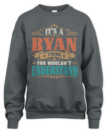 It’s a Name Thing Personalized Retro T-Shirt RYAN M1-47 / Unisex Sweatshirt / charcoal