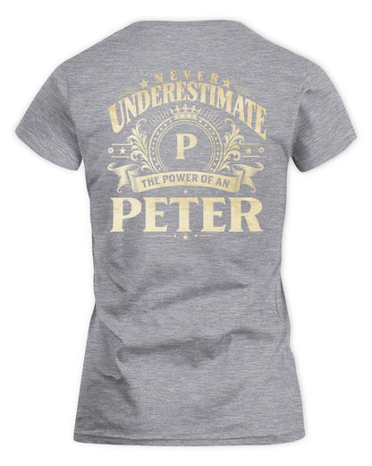 Never Underestimate Your Name Luxury Logo Shirt PETER M1-63 / Women's Standard T-Shirt / sport grey