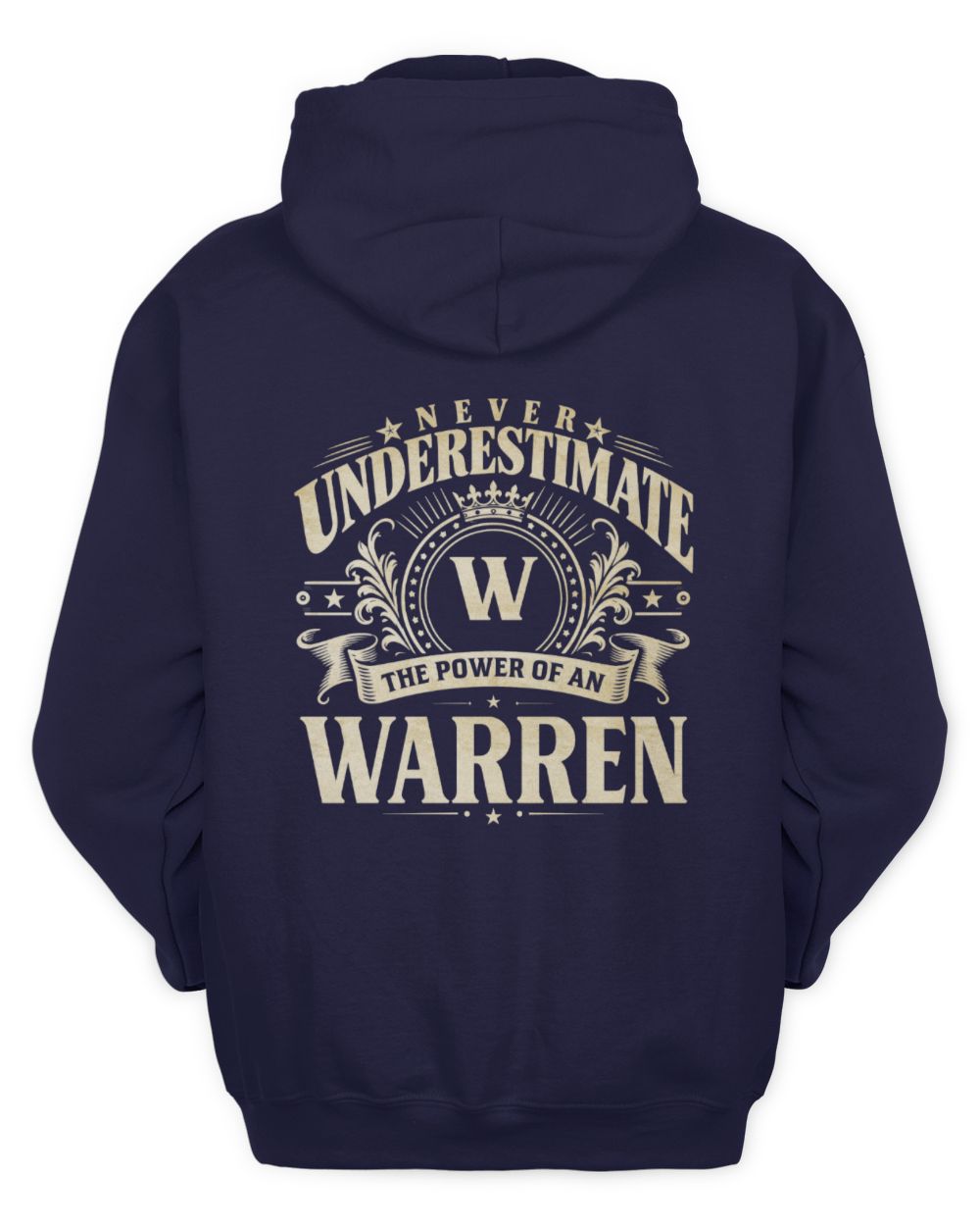 Never Underestimate Your Name Luxury Logo Shirt WARREN M1-63 / Unisex Hoodie / navy