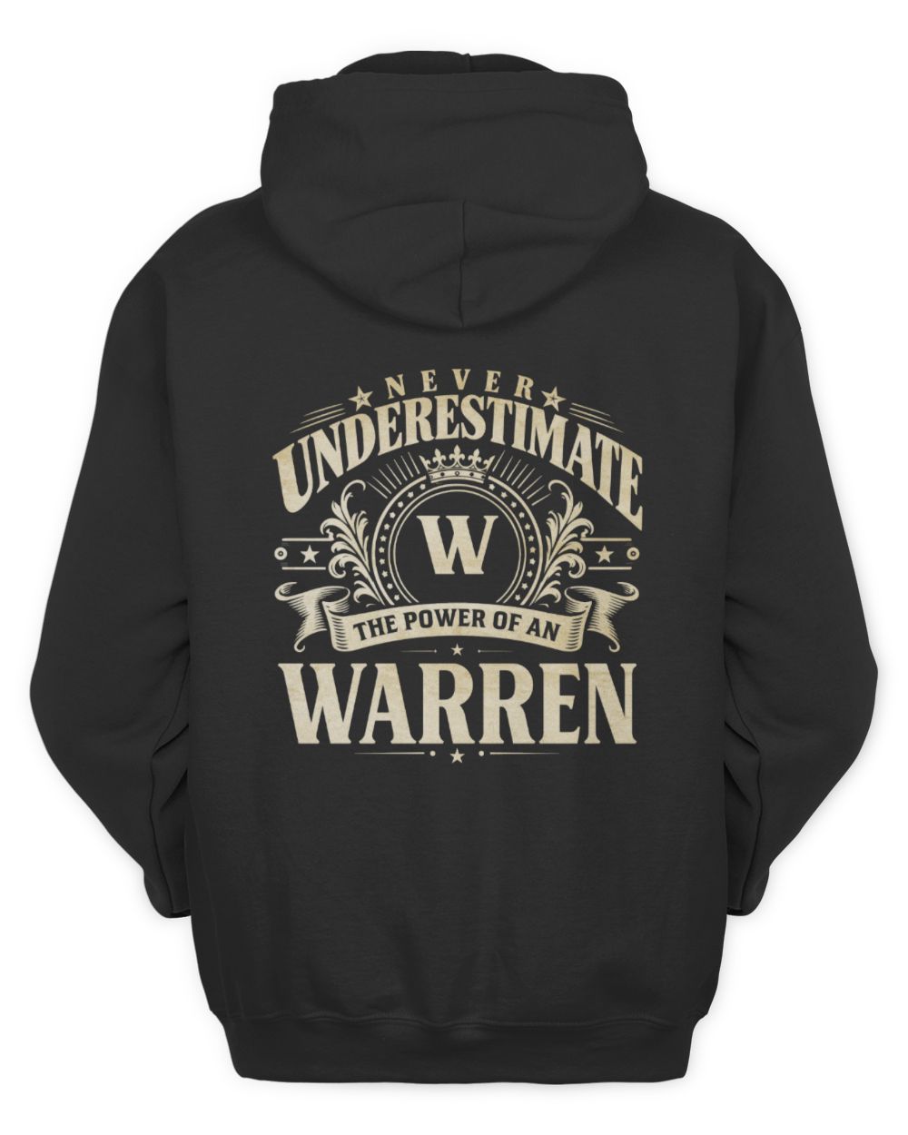 Never Underestimate Your Name Luxury Logo Shirt WARREN M1-63 / Unisex Hoodie / black