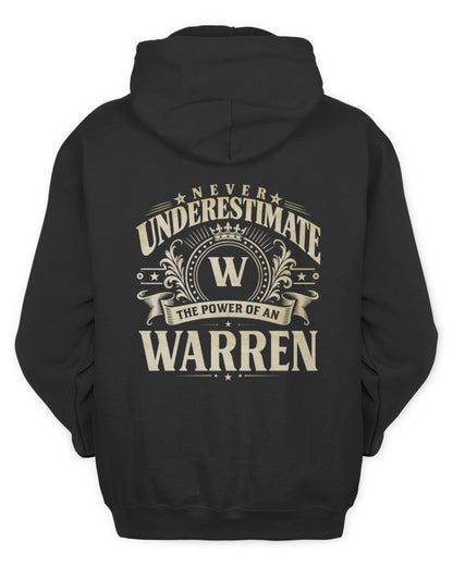Never Underestimate Your Name Luxury Logo Shirt WARREN M1-63 / Unisex Hoodie / black