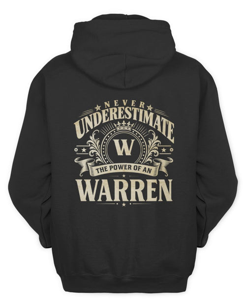 Never Underestimate Your Name Luxury Logo Shirt WARREN M1-63 / Unisex Hoodie / black