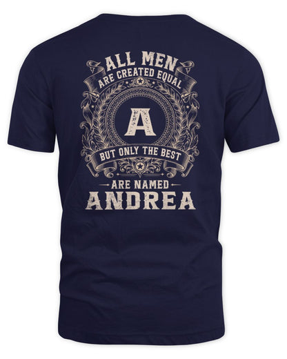 All Men Are Created Equal Cool Logo Shirt ANDREA M1-60 / Unisex Standard T-Shirt / navy