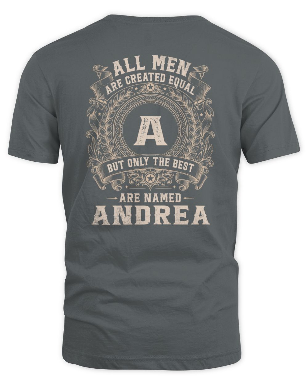All Men Are Created Equal Cool Logo Shirt ANDREA M1-60 / Unisex Standard T-Shirt / charcoal