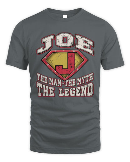 The Man The Myth The Legend Superman Graphic T-Shirt JOE M1-74 / Unisex Standard T-Shirt / charcoal