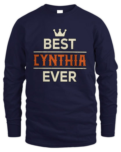 Best Your Name With Crown Shirt CYNTHIA M1-59 / Men's Long Sleeved T-Shirt / navy
