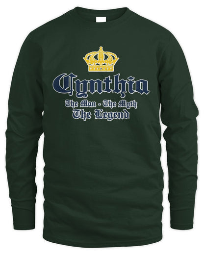 The Man The Myth The Legend Corona Beer T-Shirt CYNTHIA M1-S83 / Men's Long Sleeved T-Shirt / forest green