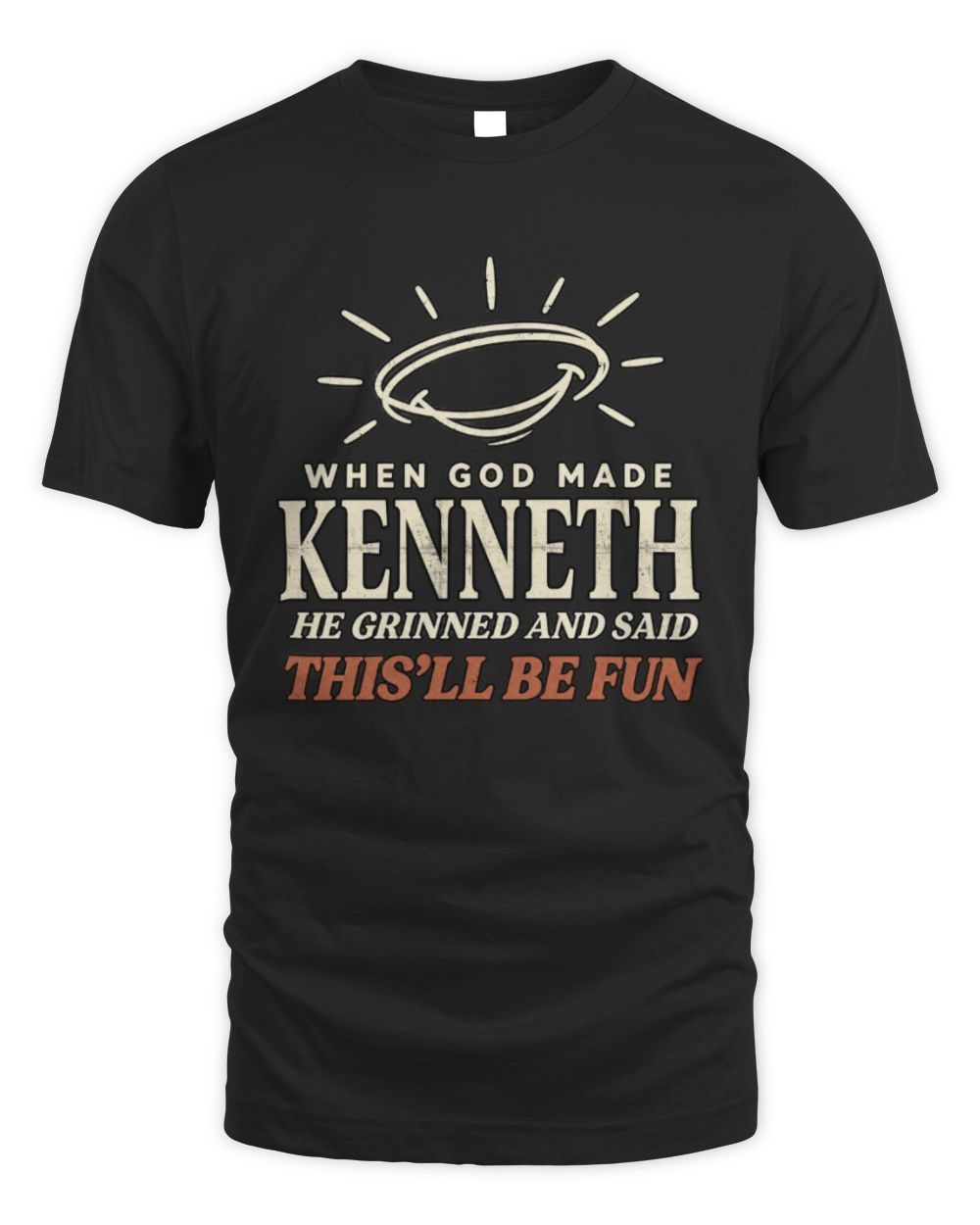When God Made Your Name Funny Western T-Shirt T-Shirt KENNETH M1-S82 / Unisex Standard T-Shirt / black