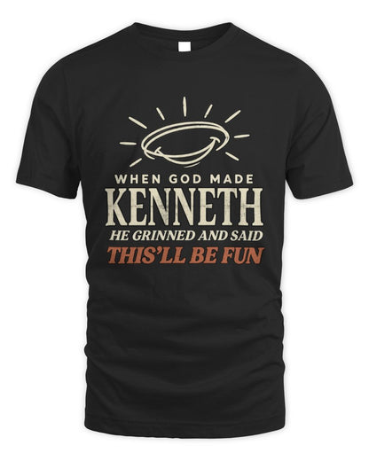 When God Made Your Name Funny Western T-Shirt T-Shirt KENNETH M1-S82 / Unisex Standard T-Shirt / black
