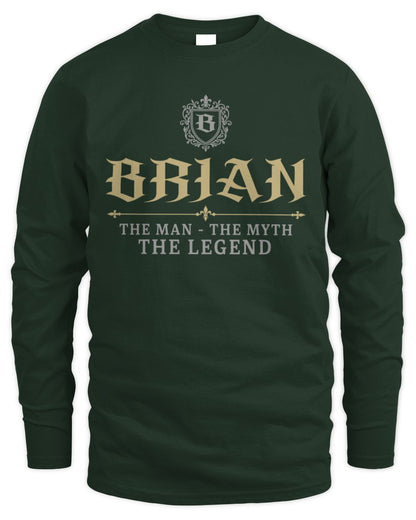 The Man The Myth The Legend Western Shirt BRIAN M1-78 / Men's Long Sleeved T-Shirt / forest green