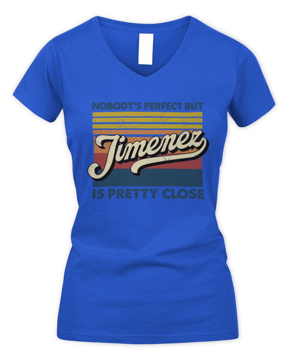 Nobody's Perfect But Your Name Is Pretty Close Retro Shirt JIMENEZ M1-65 / Women's V-Neck T-Shirt / royal