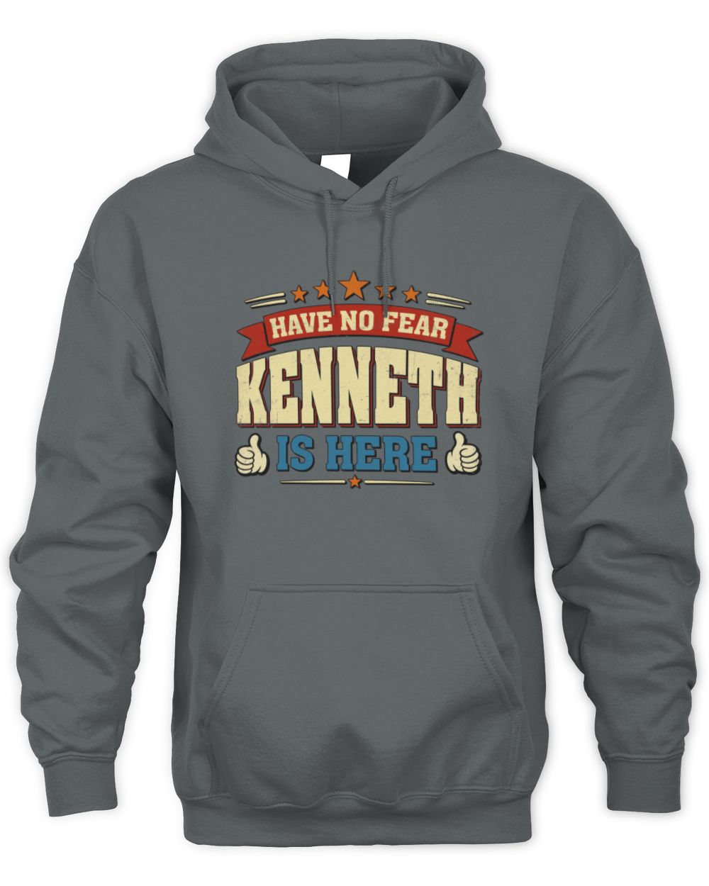 Have No Fear Your Name Is Here Cool Graphic T-Shirt KENNETH M1-71 / Unisex Hoodie / charcoal