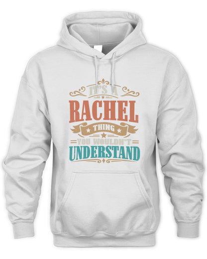It’s a Name Thing Personalized Retro T-Shirt RACHEL M1-47 / Unisex Hoodie / white