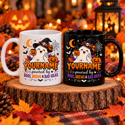 Your Name Powered By Boos Brews & Bad Ideas - Personalized Mug