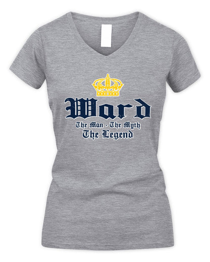 The Man The Myth The Legend Corona Beer T-Shirt WARD M1-S83 / Women's V-Neck T-Shirt / sport grey