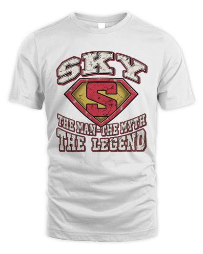The Man The Myth The Legend Superman Graphic T-Shirt SKY M1-74 / Unisex Standard T-Shirt / white