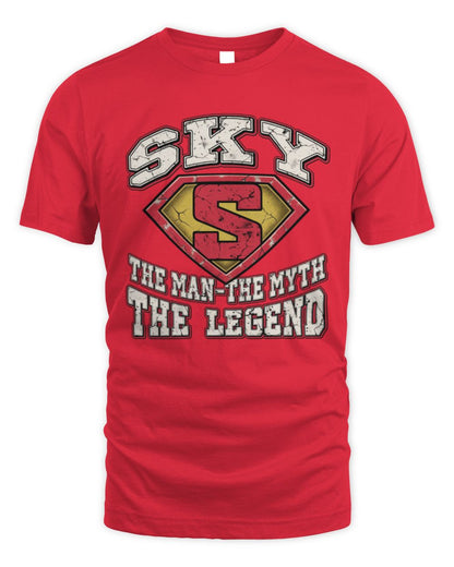 The Man The Myth The Legend Superman Graphic T-Shirt SKY M1-74 / Unisex Standard T-Shirt / red