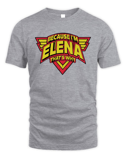 Because I'm Name That's Why Red and Yellow Logo Graphic T-Shirt ELENA M1-75 / Unisex Standard T-Shirt / sport grey