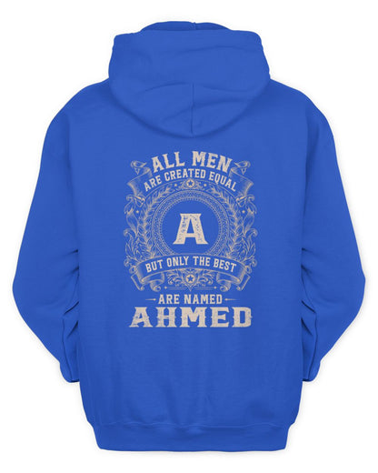 All Men Are Created Equal Cool Logo Shirt AHMED M1-60 / Unisex Hoodie / royal