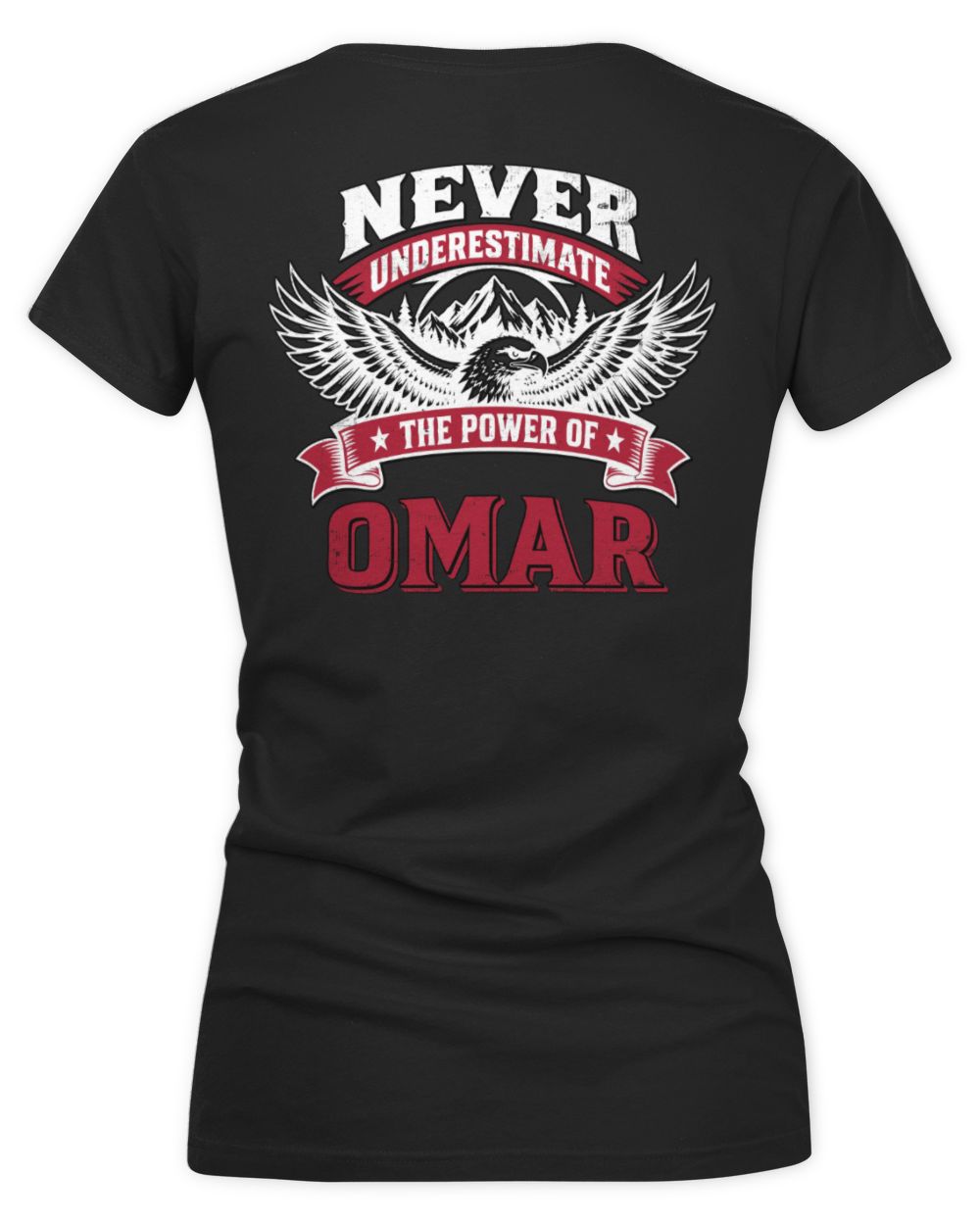 Never Underestimate Your Name Eagle Mountain Shirt OMAR M1-61 / Women's V-Neck T-Shirt / black