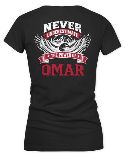 Never Underestimate Your Name Eagle Mountain Shirt OMAR M1-61 / Women's V-Neck T-Shirt / black