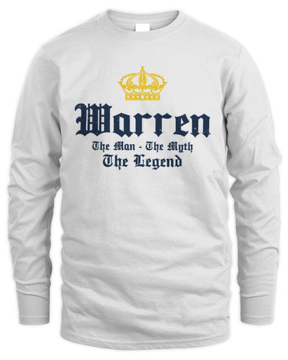 The Man The Myth The Legend Corona Beer T-Shirt WARREN M1-S83 / Men's Long Sleeved T-Shirt / white