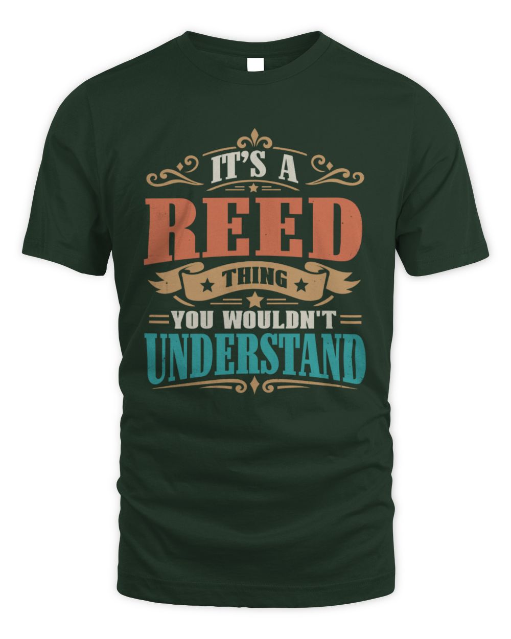It’s a Name Thing Personalized Retro T-Shirt REED M1-47 / Unisex Standard T-Shirt / forest green