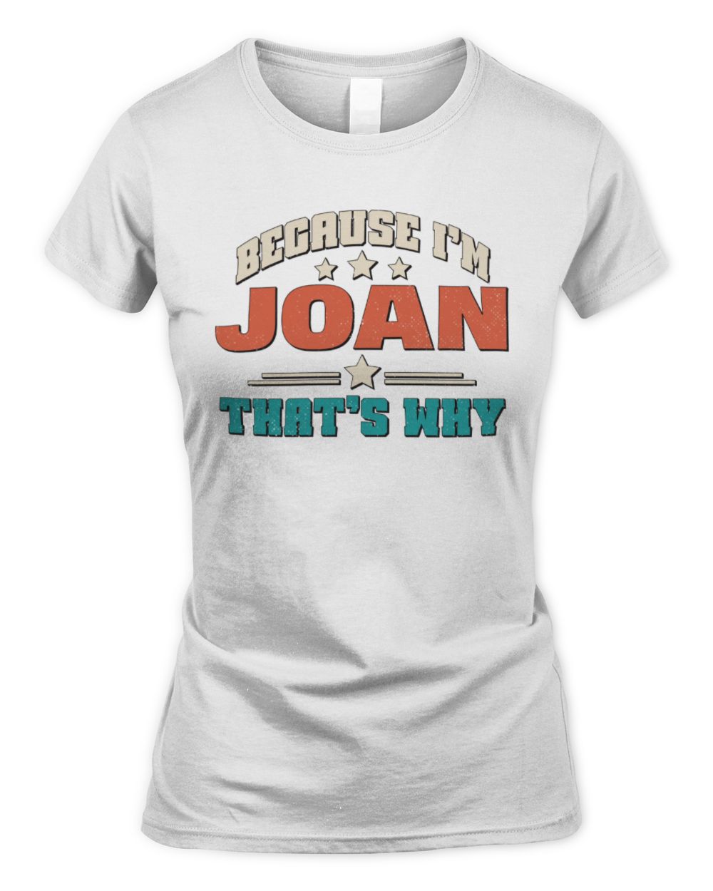 Because I'm Name That's Why Personalized Retro Shirt JOAN-49 / Women's Standard T-Shirt / white