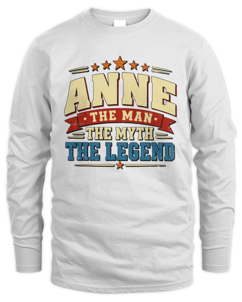 The Man The Myth The Legend Ribbon Vintage T-Shirt ANNE M1-56 / Men's Long Sleeved T-Shirt / white